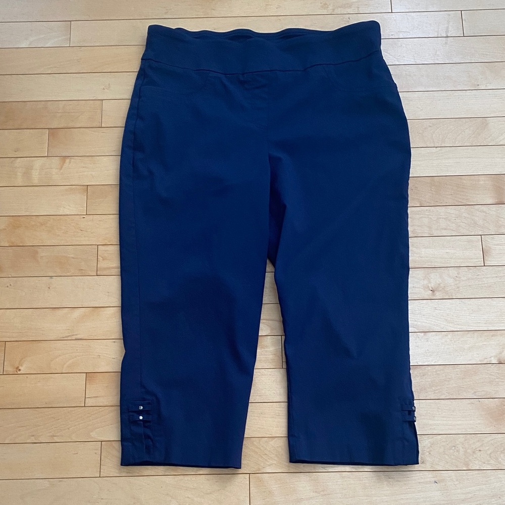 Hearts of Palm Navy Cropped Pants